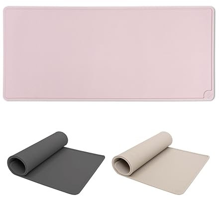LucyBalu® Tapis de gamelle pour Chat | Tapis pour gamelle de Chat | Tapis d'alimentation en Silicone antidérapant | Set de Table rectangulaire pour Chat | Tapis de Bol pour Chat | XL Rose