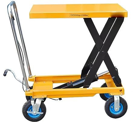 CAULO Hydraulische Hebebühne, Auto-Rasenschere, mobiler Kleiner Hebebühnen-LKW, 660 lbs Tragfähigkeit, Hubbereich 14-35 Zoll
