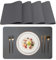 Lumaca Tischsets Abwaschbar, Set mit 4 Platzsets Abwaschbar,Tischset Hitzebeständig, rutschfest, für Küchentisch und Restaurants,Dunkelgrau