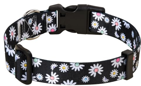 MarukoPet Hundehalsband, Verstellbares, Weich & Komfort Hunde Halsband, für Kleine, Mittlere Große Hunde Welpen Katzen Böhmisches, Blumen, geometrisches, Stammes Design(Schwarz Daisy,XS)