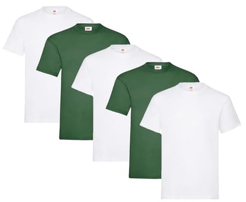 Fruit of the Loom Men's T-Shirt, Heavy Cotton, M, L, XL, XXL, 3XL, Various Colour Sets, Pack of 5, 3XL