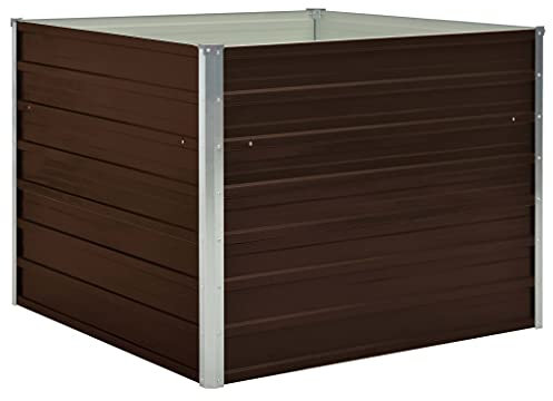 NITCA Fioriera per Giardino, Vaso Quadrato,Fioriera da Giardino,Opaco Fioriera in Metallo zincato Nero,Sacchi per Piante,Antracite 100x100x77cm in Acciaio Zincato