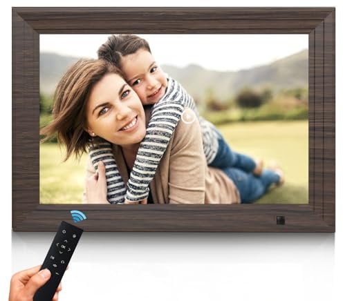 Digital Photo Frame, 10.1 Inch HD IPS Screen Digital Picture Frame, Remote Control Electronic Photo Frame Support 1080P Video/Image Preview/ MP3/ Calendar Clock/USB (Non-WiFi)