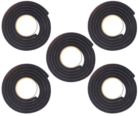 GLEAVI 5pcs Eva Single Sided Sponge Tape Duct Tape Heavy Duty Adhesive Foam Sealant Strip