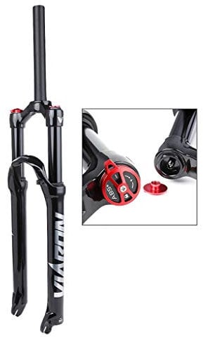 HedcO Cycling Suspension Fork 26 27.5 29 Mountain Bike Front Forks Travel:120mm Black, Silver Label (Silver 29 inches)