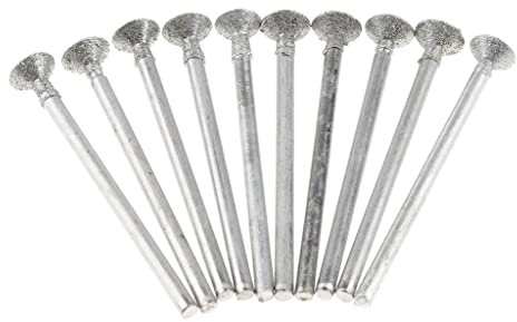Folpus Fraises à Graver Diamant Professionnelles, Type Disque Fin, pour Bijoutiers, Paquet de 10 Pièces, Diam. 6mm