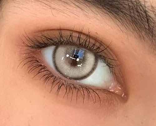 Natural Color Lenses (Weiche farbige Kontaktlinsen mit Stärke) inkl. Kontaktlinsenbehälter & Pinzette I Farbe: Nimmerland GrayI 1 Paar Kontaktlinsen weich (2 Stück) (-1.75 Dioptrien,Nimmerlandgrau)