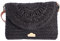Don Algodon Damen Leira Umhängetasche, Strandtasche, Sommertasche, Basttasche, Schwarz