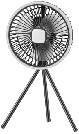 GOSIA Ventilador de Camping 10000 MAH Recargable de Escritorio con Circulación de Aire Portátil, Ventilador Eléctrico de Techo Sin Trípode Eléctrico Gris