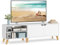 VASAGLE TV-Schrank, Fernsehtisch mit 2 Türen, 160 cm lang, TV-Regal für Fernseher bis zu 65 Zoll, verstellbare Ablagen, für Wohnzimmer, Esszimmer, Schlafzimmer, schneeweiß LTV030W01