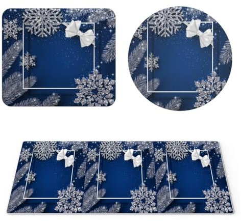 EHOMERY Tappetino Mouse Economico Tappetini Per Mouse Da Gaming Natale Tappetino Mouse Personalizzabile Mouse Pad Usa - 3 Pack [30x80 cm, 20x24 cm And Dia 20 cm]