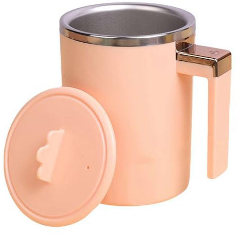 Taza de agitación automática con tapa, taza giratoria magnética automática para café, batidor eléctrico aislado, agitador de mezcla automático, mezclador portátil de taza de viaje, para bebidas de