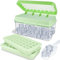 TOPAHGOD Silicone Ice Cube Tray with Lid, Easy to Release and Store Ice Cubes, 64 Pieces Ice Cubes for Chilled Drinks/Fruits, 2 Ice Cube Trays + 1 Ice Bucket + 1 Scoop, Green