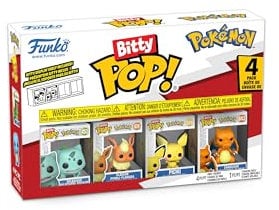Funko Bitty Pop! Pokemon - Bulbasaur 4PKund eine Überraschungs-Mini-Figur - 0.9 Inch (2.2 cm) Sammlerstück Stapelbares Display-Regal Inklusive - Geschenkidee Party-Tüten-Strumpf
