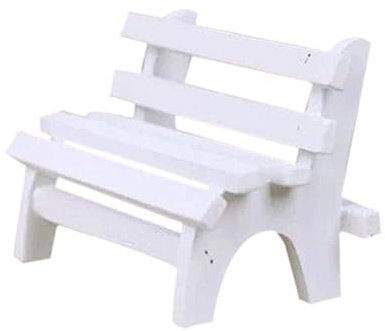 Alasum Miniature Gartenbank Weiße Doppelsitzbank Für Miniatur-landschaften -Dekoration Und Foto-Requisiten Leicht Und Gestaltet