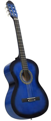 Juroupi Konzertgitarre für Anfänger, Blau, 4/4, 99,1 cm, Lindenholz, klassische Gitarre, klassische Gitarre für Anfänger, klassische Gitarre, Junior-Gitarre, Anfänger, 70108