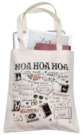 AKTAP Twilight Movie Inspired Tote Bag Vampire Lovers Gift Vampire Edward Bag HOA HOA Season Gift TV Show City of Forks Gifts, Hoa Tote-py2, 28*7INCHE
