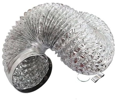 Manguera de Ventilación de Humos de Termorresistente, Manguera de Escape Del Secador, Tubo Aire Flexible di Aluminio, para Sistemas de Calefacción, Evacuación de Humos, Hornos Industriales(4m,120mm)