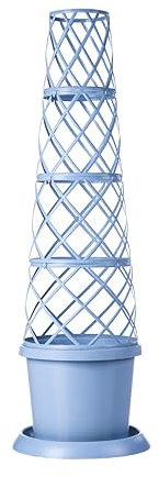 Garden Gear Plant Pot Tower Planter & Flower Climbing Frame, Height 130cm, Weather-Resistant in Mayan Blue or Pistachio Green (1, Mayan Blue)