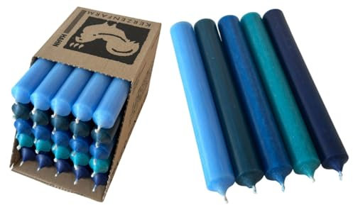 Kerzenfarm Hahn Stabkerzen Bunt - Kerzenset 25 Stück - Premium Qualität Made in Germany - 22mm Durchmesser, 18cm Länge bunte Kerzen durchgefärbt - Stabkerzen pastellfarben - Tafelkerzen Set 3
