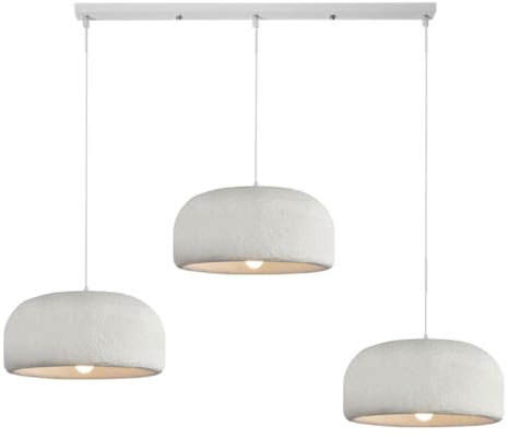 AIAO Pendelleuchte Japanischer Wabi-Sabi-Stil Esstisch Hängelampe E27 3 Köpfe Kronleuchter Polystyrol Pendellampe Bar Harz Leuchter For Wohnzimmer Café Restaurant Deko Hängeleuchten(A)