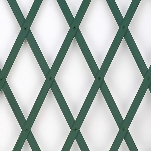 Honseadek - Treillis mural en plastique extensible, treillis pour plantes grimpantes, clôture de jardin en PVC vert pour plantes grimpantes, treillis de jardin, clôture (1 pièce)