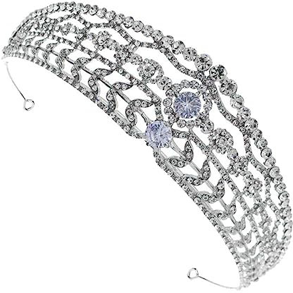 SAFIGLE 1Stück Retro Krone Damenhaarband Strass Tiara Haarschmuck für Partys Bankette und Hochzeiten Luxuriöse Blumenkopfbedeckung für Frauen