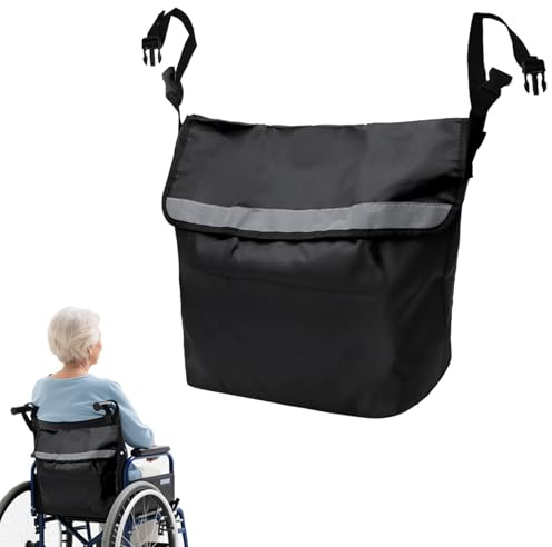 APOMOONS Rollstuhltasche Hinten mit Reflektierenden Streifen,Wasserdicht Oxford Rollstuhl Tasche,Multifunktional Rollatortasche,Tasche für Rollstuhl Hinten,Rollator Tasche für Rollstühle und Gehhilfen