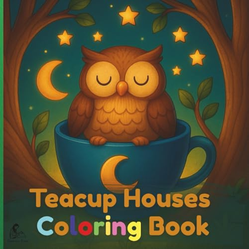 Teacup magical Houses: A Whimsical Coloring Book: Bold and Charming Designs for Teens and Adults to Relax, Imagine, and Create
