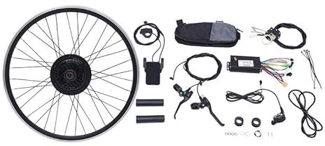 Repomanda E Bike Conversion Kit, Ebike Kit, 36V 500W E Bike Motor Für 24 Zoll Hinterrad Mit LCD Anzeige, PAS, Daumengas, Bremse, Controller – E-Bike Umbausatz