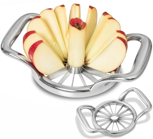 5.5 Extra Large Apple Slicer 16 Slices Fine Apple Cutter, Separator, Fruit and Vegetable Pruner, 304 Stainless Steel Blades, Aluminum Alloy, Sharp and Sturdy, Easy to Clean