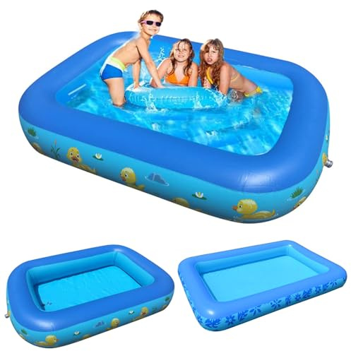 Inflatable Paddling Pool for Kids and Family - Large Garden Flexible Swimming Pool, Large Rectangular Family Swimming Center for Kids Toddlers Adult (120 * 90 * 30cm)