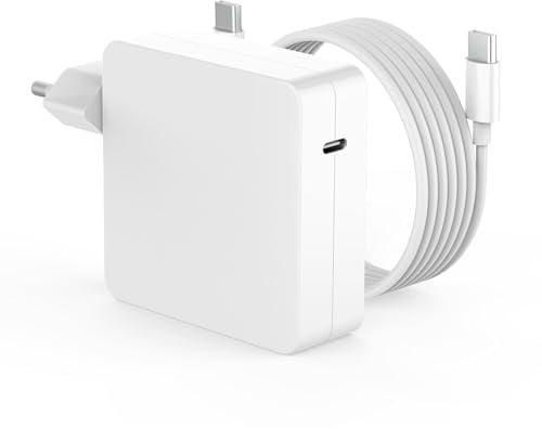 Caricatore USB C 96W Ricarica Rapida Alimentatore Rapida con Cavo Type-C 2M | Compatibile con MacBook Pro 16 15 14 13 Pollici, MacBook Air 2018-2024, iPad Pro/Air M2/M4 Adattatore di Tipo C Alimentazione