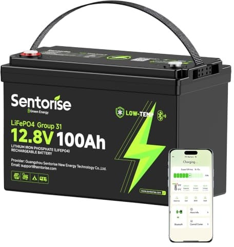 SENTORISE 12V 100Ah LiFePO4 Groupe 31 Décharge Profonde