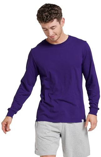 Russell Athletic Men's Essenital Long Sleeve Tee T-Shirt, Purple, XL