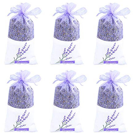 TooGet Lavender Sachet Bags, Natürliche Ultra Blaue Lavendelknospen für den Raumduft, Raumdekorationen und Frische Lavendelduftbeutel - 6PCS