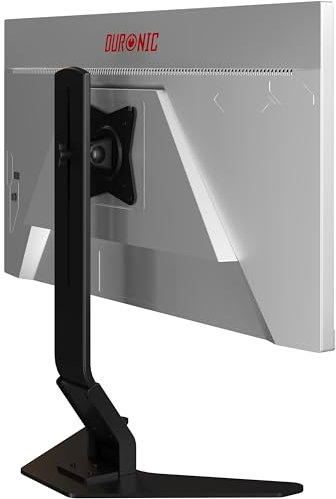 Duronic DM12 Monitor Arm Stand Low Profile, 17-30 inch Single LCD LED Desk Mount Bracket with Tilt and Swivel (Tilt +15°/-15°,Rotate 360°) (DM12D1)