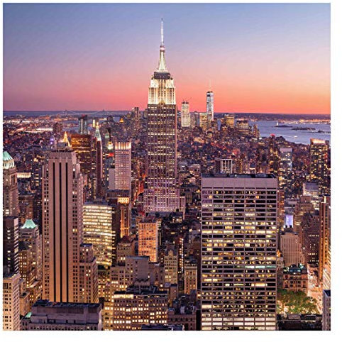 Vliestapete Sonnenuntergang Manhattan New York City Fototapete Quadrat 240x240cm