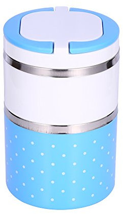 YUYTE 2 Capas de Aislamiento, 900ml Termo térmica con aislamiento de acero inoxidable Contenedor de alimentos caliente (Azul)
