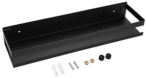 SUMNACON Étagère d'Angle en Acier Inoxydable pour Salle de Bain - Étagère Murale pour Cuisine, Salon, Hôtel (40 cm, Noir)