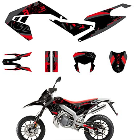 Black Dekor Aufkleber kompatibel mit Aprilia SX RX 50 2018 2019 2020