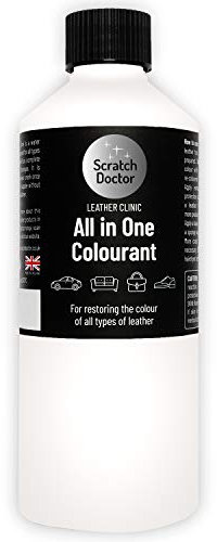 Scratch Doctor Colorant tout-en-un pour cuir - Peinture de réparation pour meubles, canapés, sièges de voiture (blanc, 250 ml)