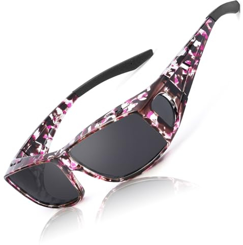 LVIOE Polarised Fit Over Sunglasses for Men Women, Clip-on Over Glasses Sunglasses with UV 400 Protection