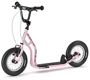 Yedoo Tidit Kinder Tretroller - für Kinder ab 5 Jahre, ab 110 cm Körperhöhe, mit Luftreifen 12/12 - für Mädchen und Jungen, Höhenverstellbar mit Ständer und Reflexelementen