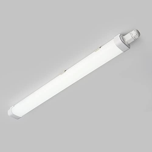 Sundertech Feuchtraumleuchte Led 15W, LED Lichtleiste 60cm IP65 6500K für unterbauleuchte küche led, Kellerlampe Werkstattlampe led garagenleuchte für Bad Schuppen Lager