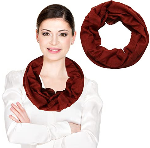 beybey® Modischer Schlauchschal Damen - Praktischer Loop Schal für vielseitige Styles - Loop Schal Damen (weinrot)