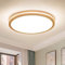 LED Holz Wohnzimmerleuchte Vintage Deckenleuchte Dimmbar mit Fernbedienung Runde Weiß Acryl Lampenschirm Deckenlampe 50cm Rustikale Schlafzimmer Lampe 50cm Modern Deckenbeleuchtung für Büro Esszimmer