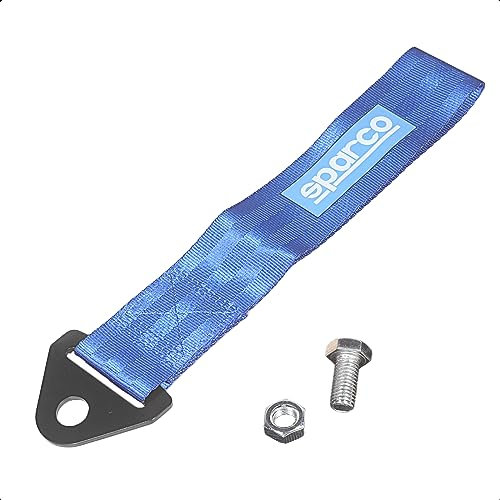 Fune di traino universale per auto da corsa, ad alta resistenza, universale, ad alta resistenza, corda da traino per auto, corda di traino per paraurti anteriore posteriore, gancio di traino (blu)