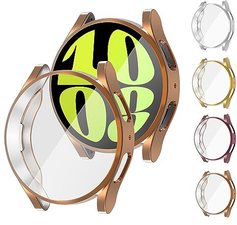 4 Pack Funda para Samsung Galaxy Watch 6 40mm 44mm Estuche Cubierta Protectora de TPU HD de Servicio Pesado para Galaxy Watch 6 40mm 44mm
