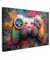 MuchoWow© Impressions sur Toile 120x80 cm Deco Tableau Murale Decoration Salon Peinture Tableaux Chambre Toiles Maison Graffiti - jeu - manette - peinture - Banksy